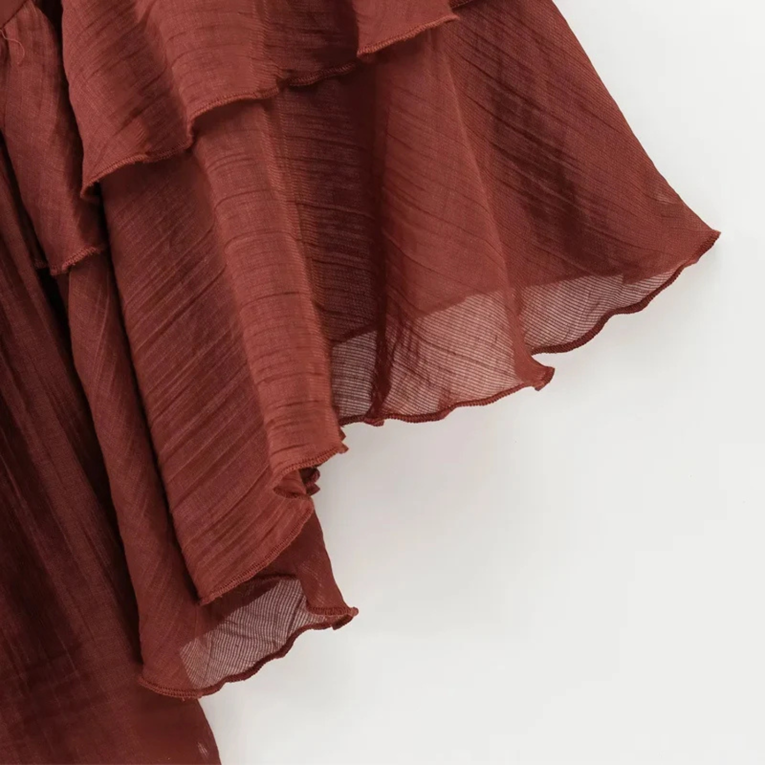 Ella | Ruffle Long Sleeve Mini Dress with Tie Detail